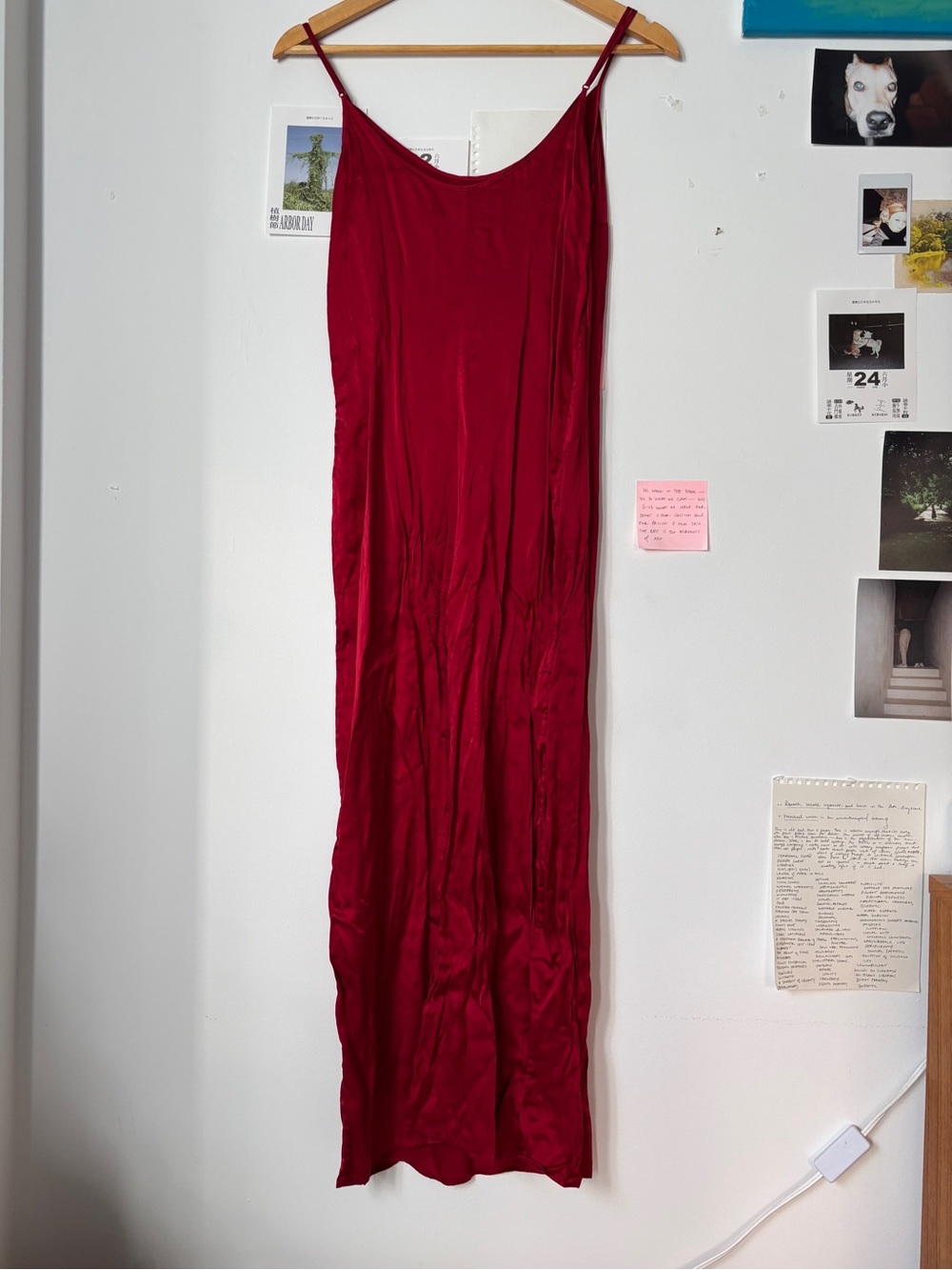 LA PERLA red silk long nightdress (or dress) with back slit